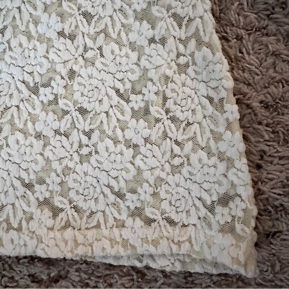 Vintage Jonden Light Yellow Floral Lace Mesh Baby Tee Women’s Size Small Spring - Picture 5 of 13